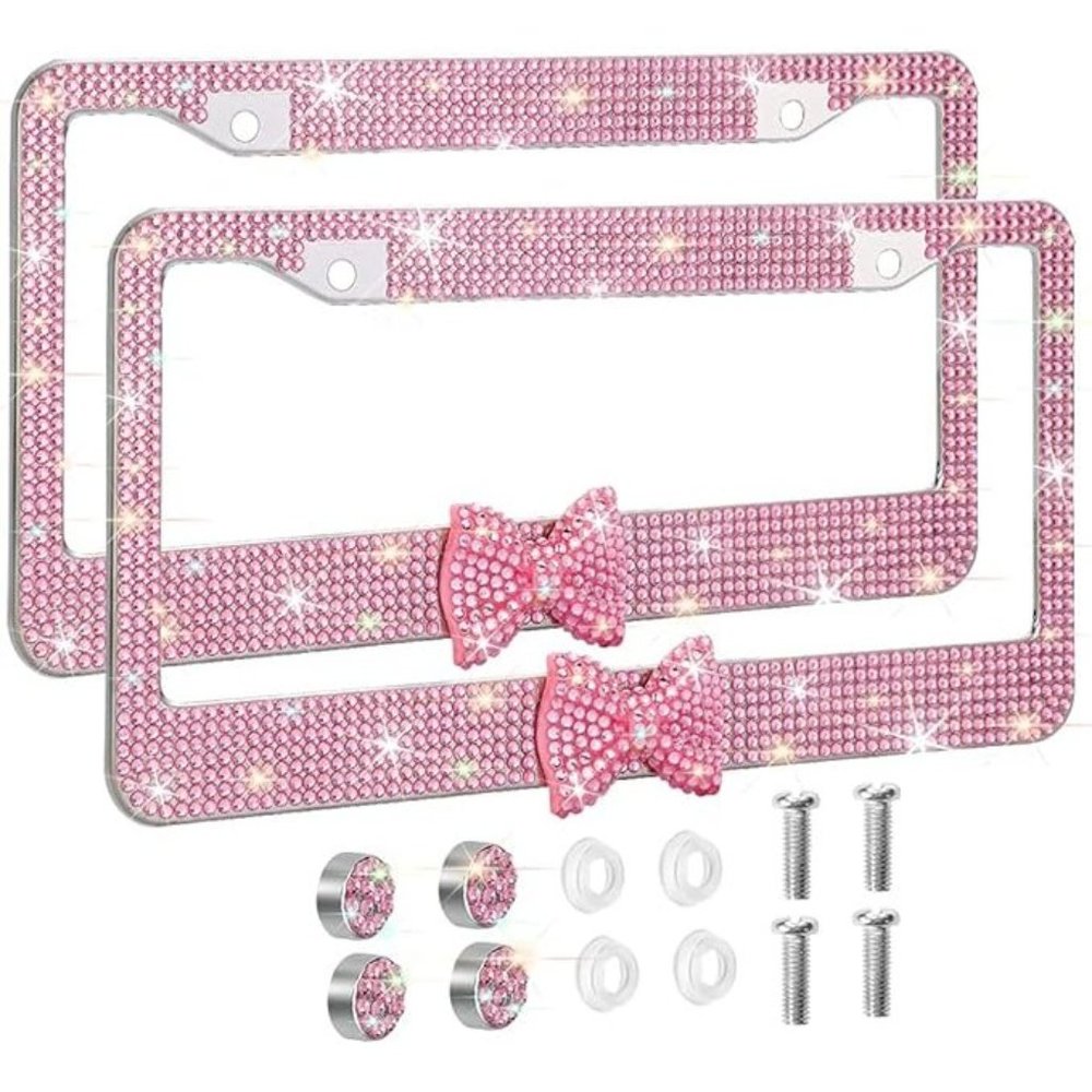 💕NEW Sparkling Bling Swarovski Crystal Silver Hello Kitty License Plate … - Picture 10 of 11